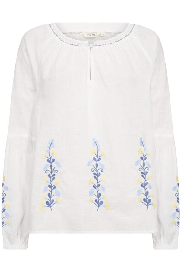 Cream blouse sara wit blauw