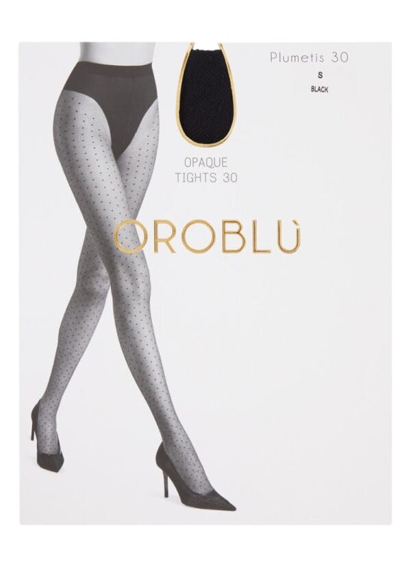 Oroblu plumetis zwart 30 denier panty