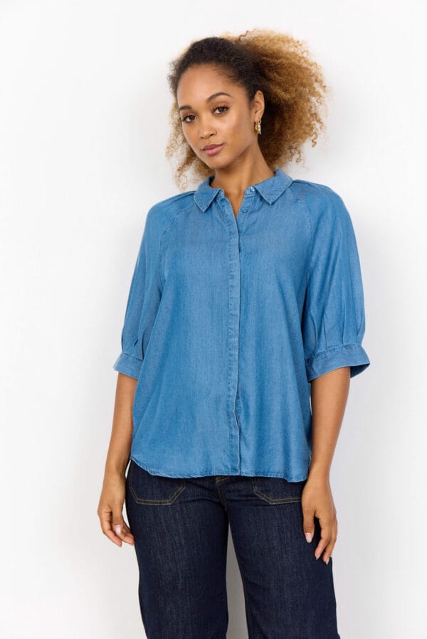 Soyaconcept blouse liv 50 jeans blauw - Afbeelding 3