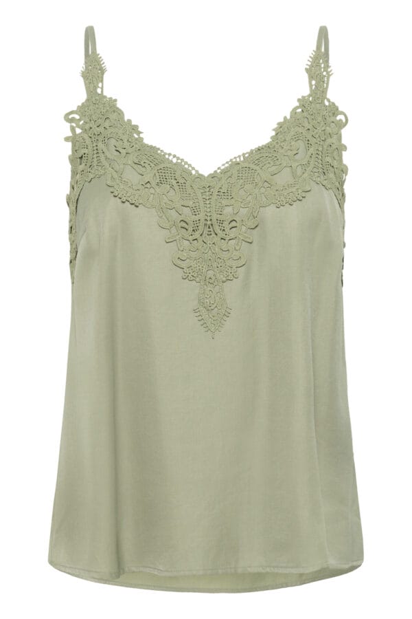 Cream anna top olijf