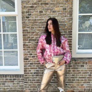 Ibana metallic broek Phela leder