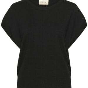 Cream dela knitted top zwart