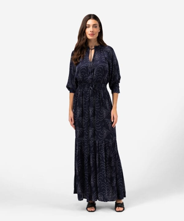 Ibana maxi jurk dyani donker blauw - Afbeelding 3