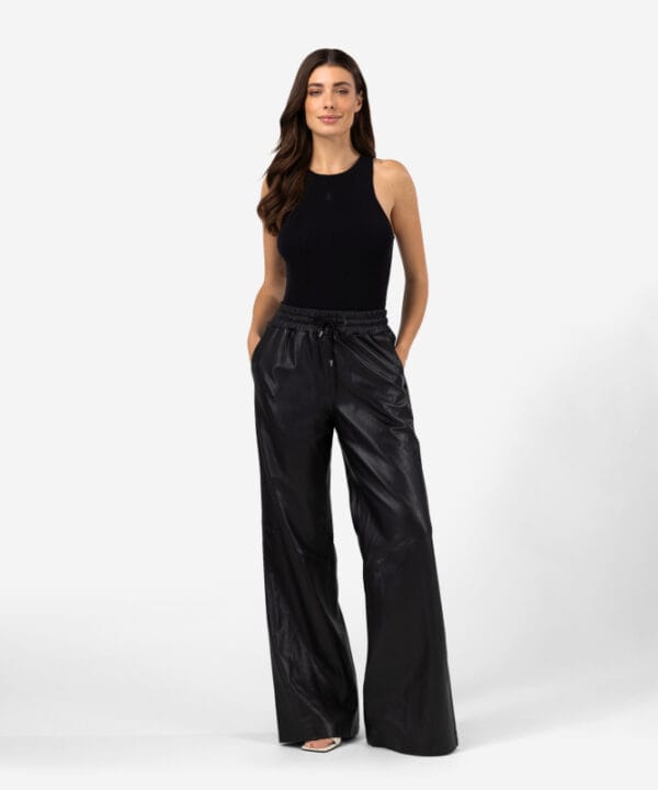 Ibana leren broek pippa zwart - Afbeelding 3