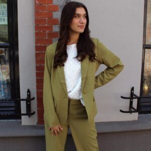 Cream Cocamia blazer green moss