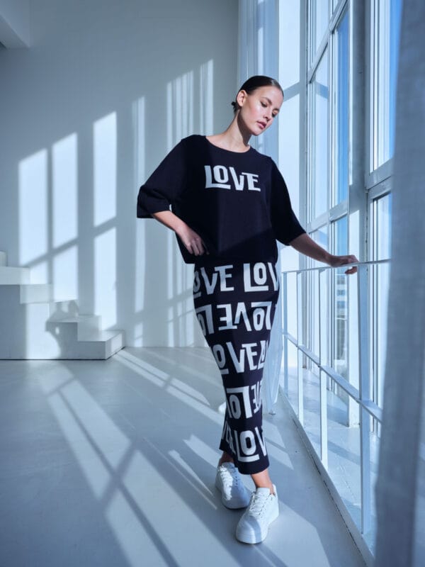 Milano italy gebreide rok LOVE - Afbeelding 3