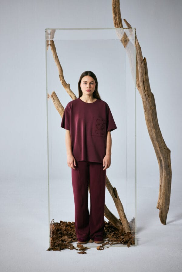 Smith & soul broek interlock bordeaux - Afbeelding 3