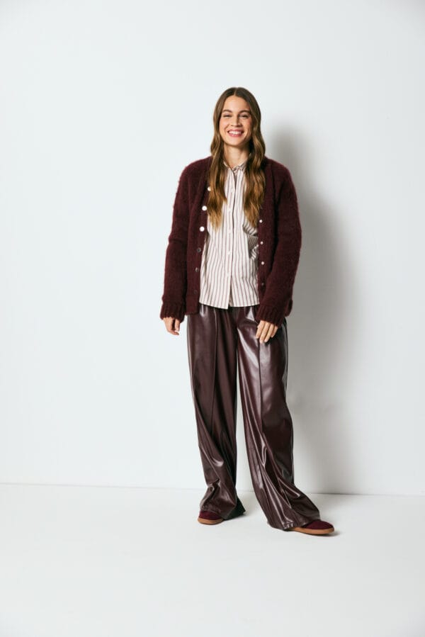 Smith& soul faux leather broek bordeaux - Afbeelding 3