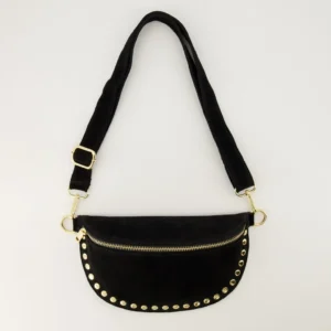 Suede crossbody tas studs hally