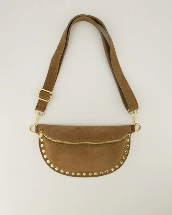 Suede crossbody tas studs hally