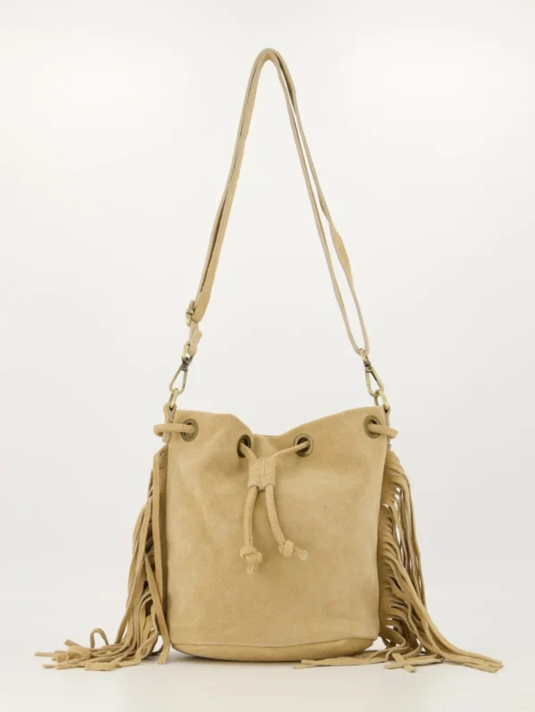 Schoudertas fringe suede cally