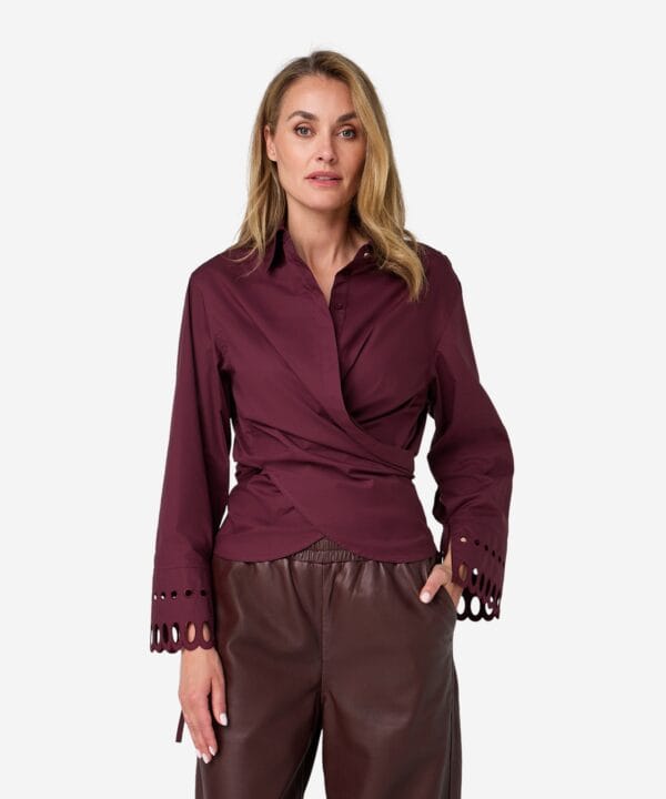 Ibana blouse tatuma bordeaux - Afbeelding 3