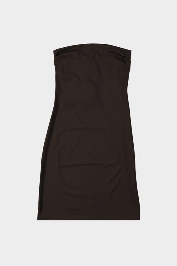 Glamour strapless jurk stretch mokka bruin