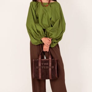 Glamour blouse ballonmouw mossy groen