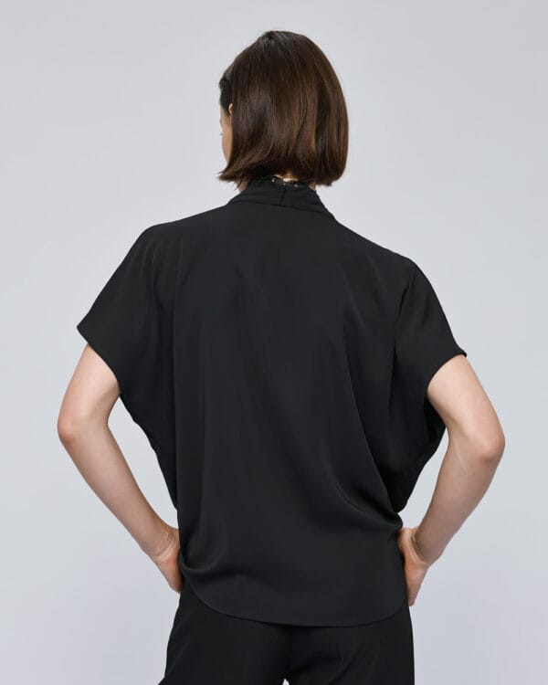 Access fashion wraptop zwart met kant - Afbeelding 4