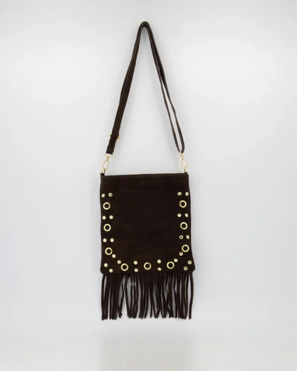 Schoudertas suede met studs & franje - Afbeelding 2