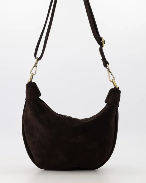 Damestas suede mahony donker bruin