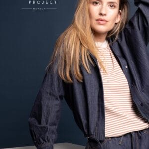 The shirt project capuchon blouse denim cropped