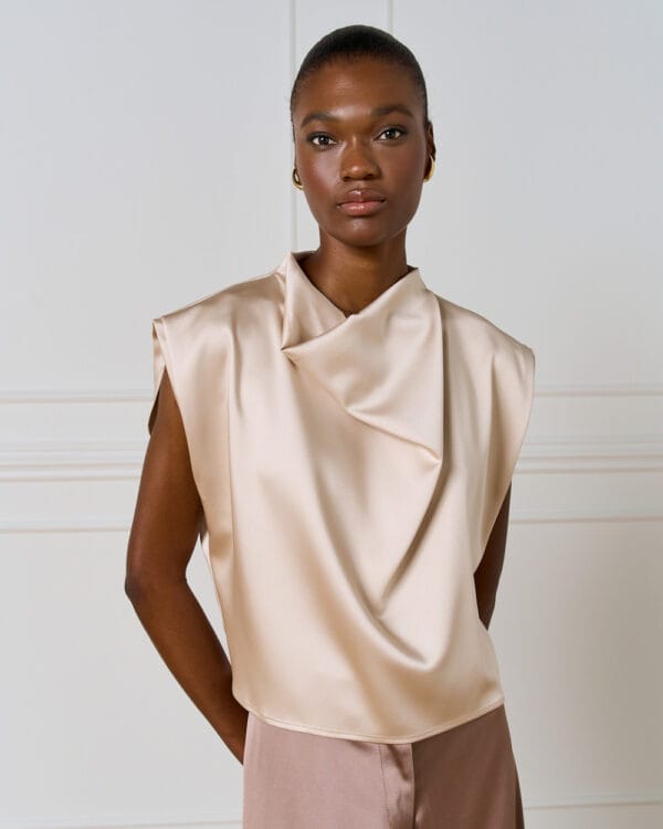 access fashion mouwloze drappery top - Afbeelding 4