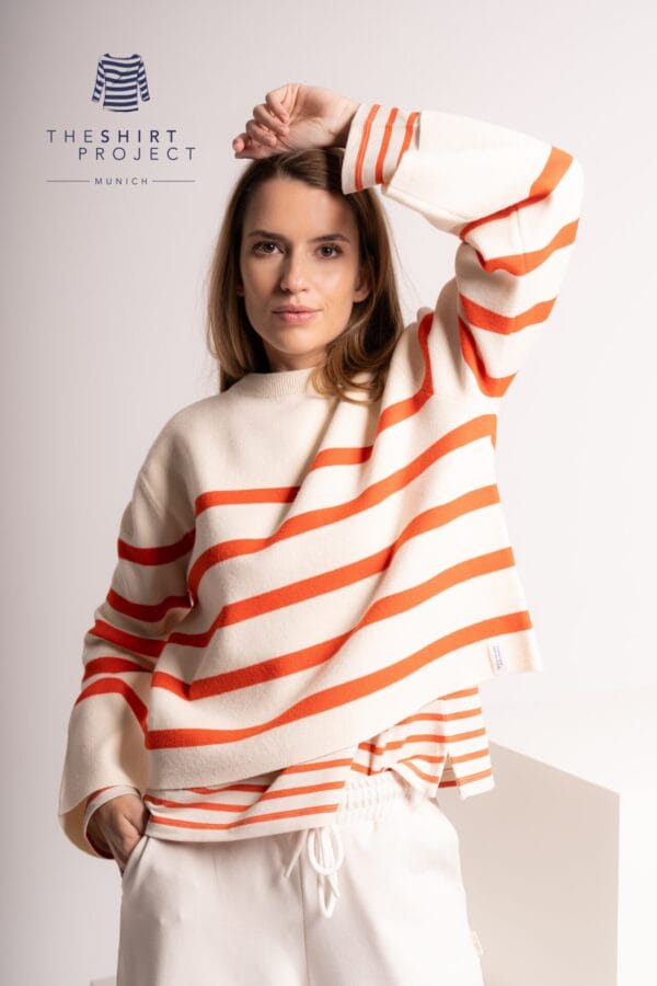The shirt project trui marine offwhite