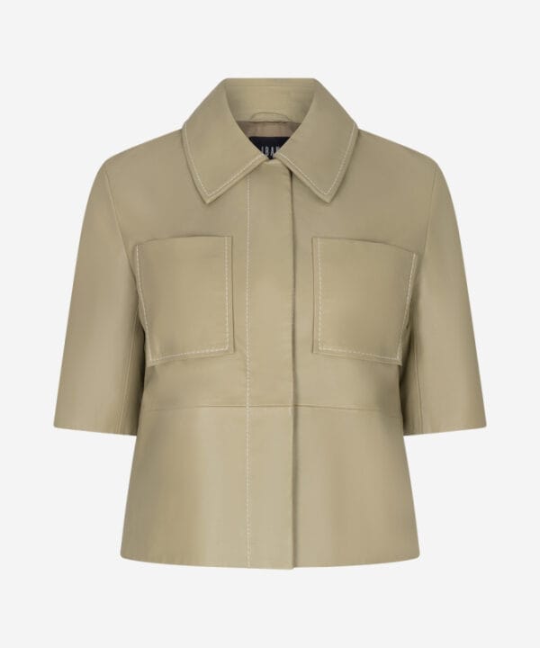 Ibana Treabhar leren jasje elm green