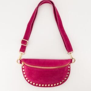 Suede crossbody tas studs hally