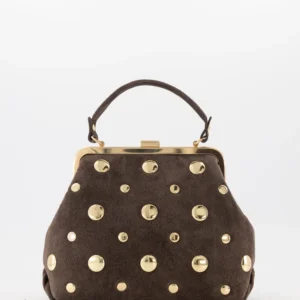 Suede handtas kara met studs