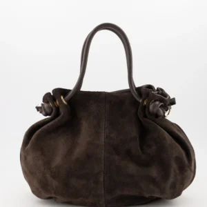 Schouder-handtas Fiona donker bruin suede