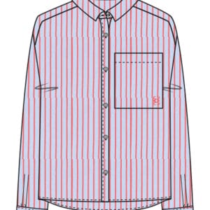 Smith & Soul blouse neon koraal streep boxy