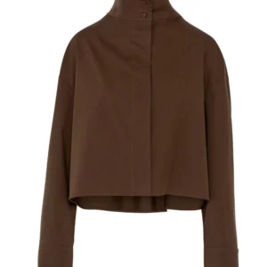 Access fashion cropped blouse coffee