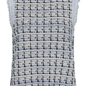 Cream top over blauw