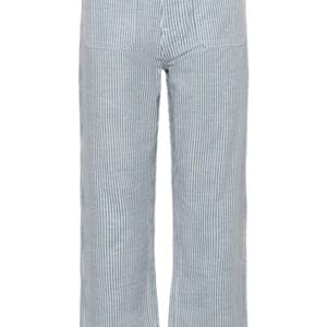 Cream broek berta blauw wit gestreept