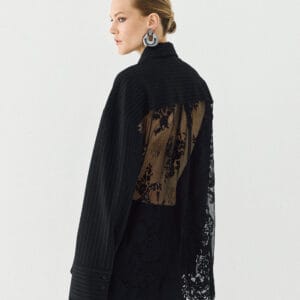 Access fashion blouse stripe lace