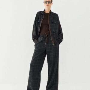Access fashion broek ruit antraciet